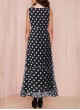 Chiffon Maxi Dress with Black and White Polka Dots